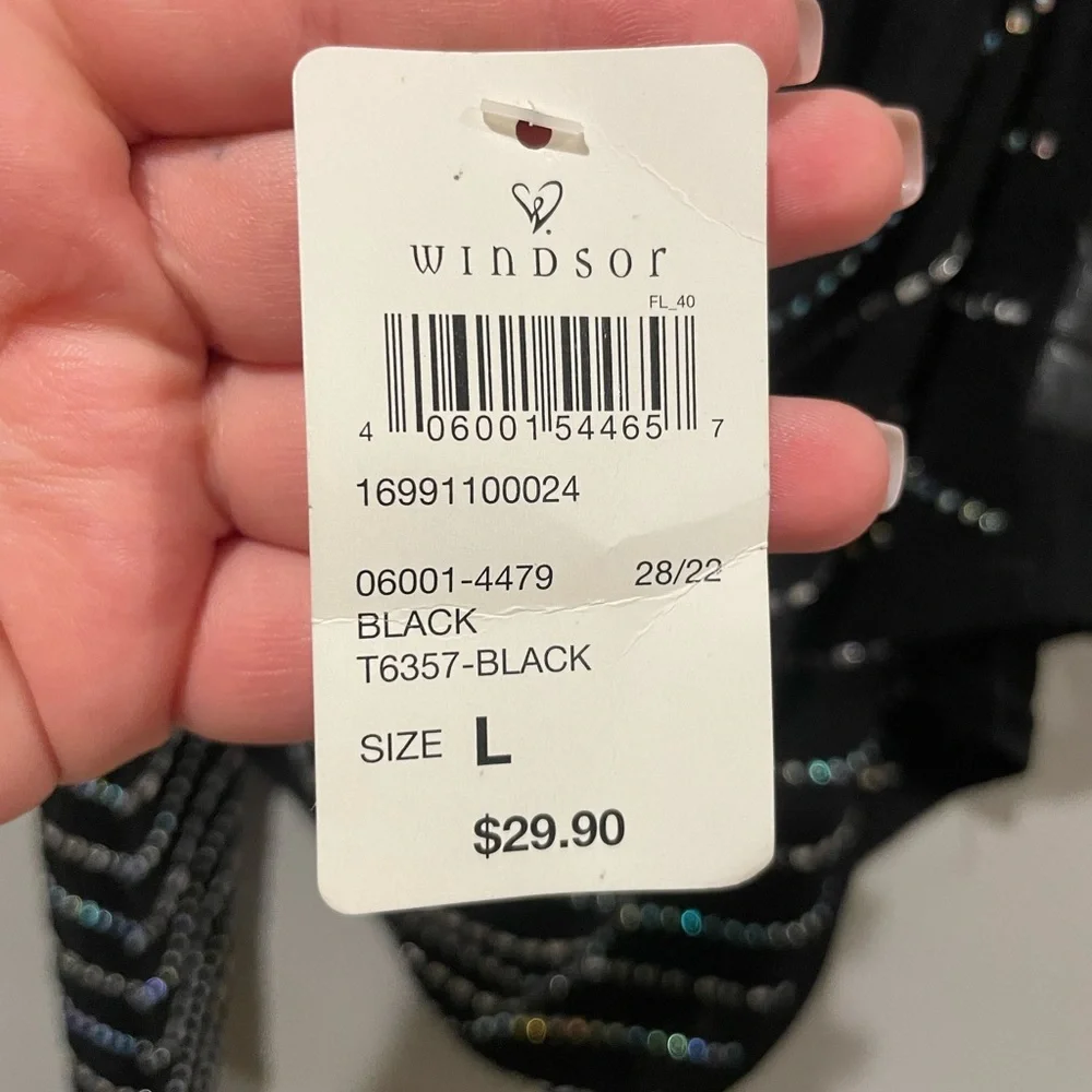 ✨2 for 25$ Sheer, black, rhinestone top. - Picture 3 of 3